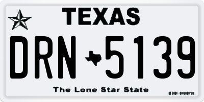 TX license plate DRN5139
