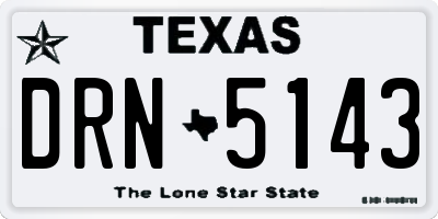 TX license plate DRN5143