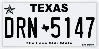 TX license plate DRN5147