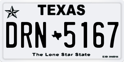 TX license plate DRN5167