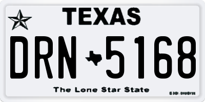 TX license plate DRN5168