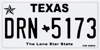 TX license plate DRN5173