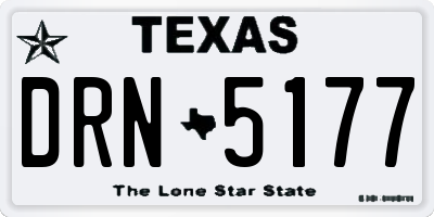 TX license plate DRN5177