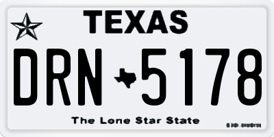 TX license plate DRN5178