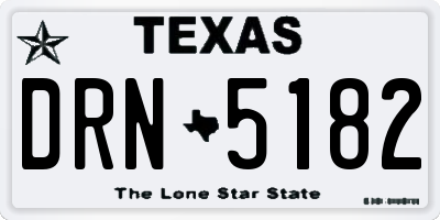 TX license plate DRN5182