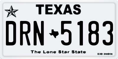 TX license plate DRN5183