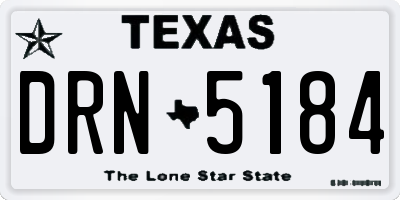 TX license plate DRN5184