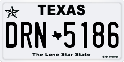 TX license plate DRN5186