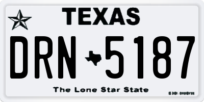 TX license plate DRN5187
