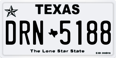 TX license plate DRN5188