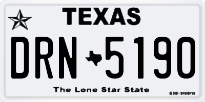 TX license plate DRN5190