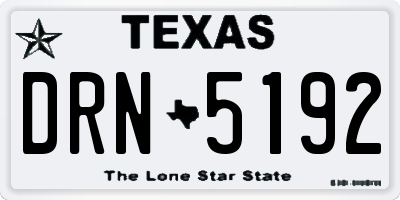 TX license plate DRN5192