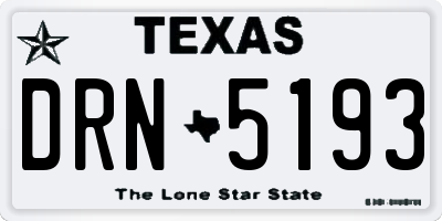 TX license plate DRN5193