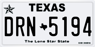 TX license plate DRN5194