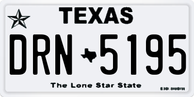 TX license plate DRN5195