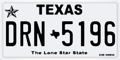 TX license plate DRN5196