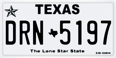 TX license plate DRN5197