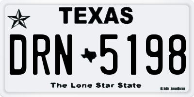 TX license plate DRN5198