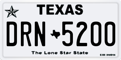 TX license plate DRN5200