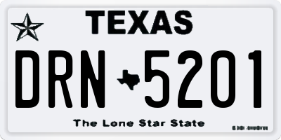 TX license plate DRN5201
