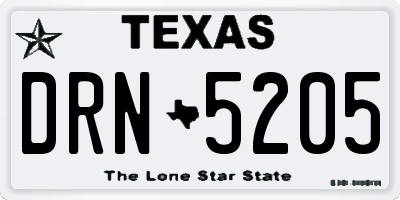 TX license plate DRN5205