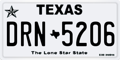 TX license plate DRN5206