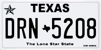 TX license plate DRN5208