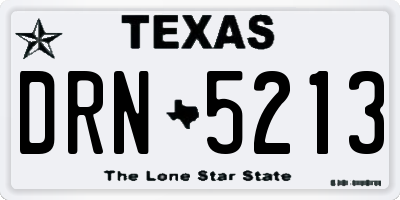 TX license plate DRN5213