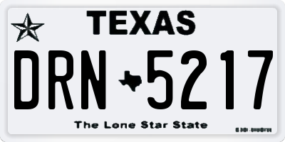 TX license plate DRN5217