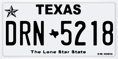 TX license plate DRN5218