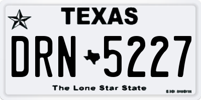 TX license plate DRN5227