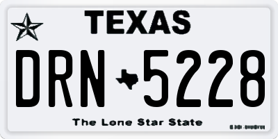 TX license plate DRN5228