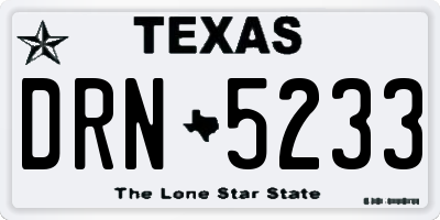 TX license plate DRN5233