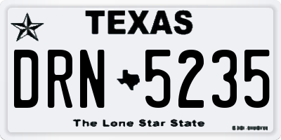 TX license plate DRN5235