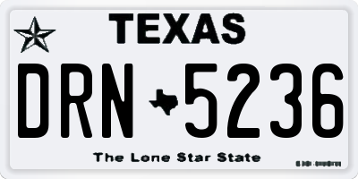 TX license plate DRN5236