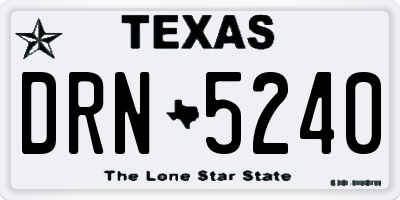 TX license plate DRN5240