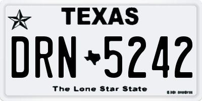 TX license plate DRN5242