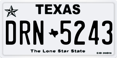 TX license plate DRN5243