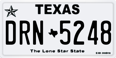 TX license plate DRN5248