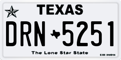 TX license plate DRN5251