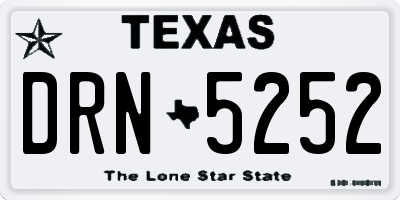 TX license plate DRN5252