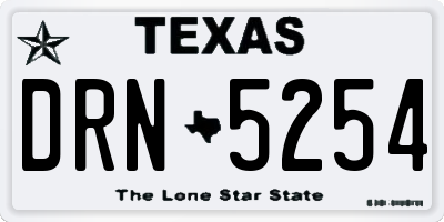 TX license plate DRN5254