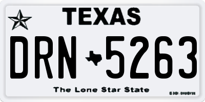 TX license plate DRN5263