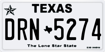 TX license plate DRN5274