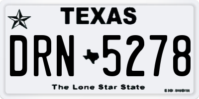 TX license plate DRN5278