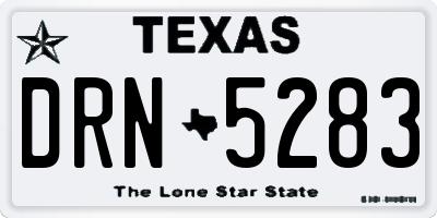 TX license plate DRN5283