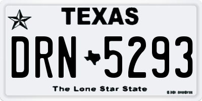 TX license plate DRN5293