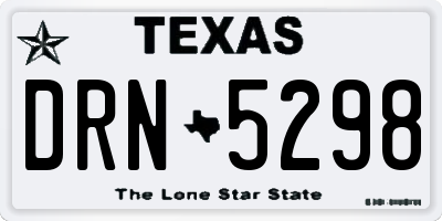TX license plate DRN5298