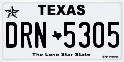 TX license plate DRN5305