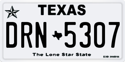 TX license plate DRN5307